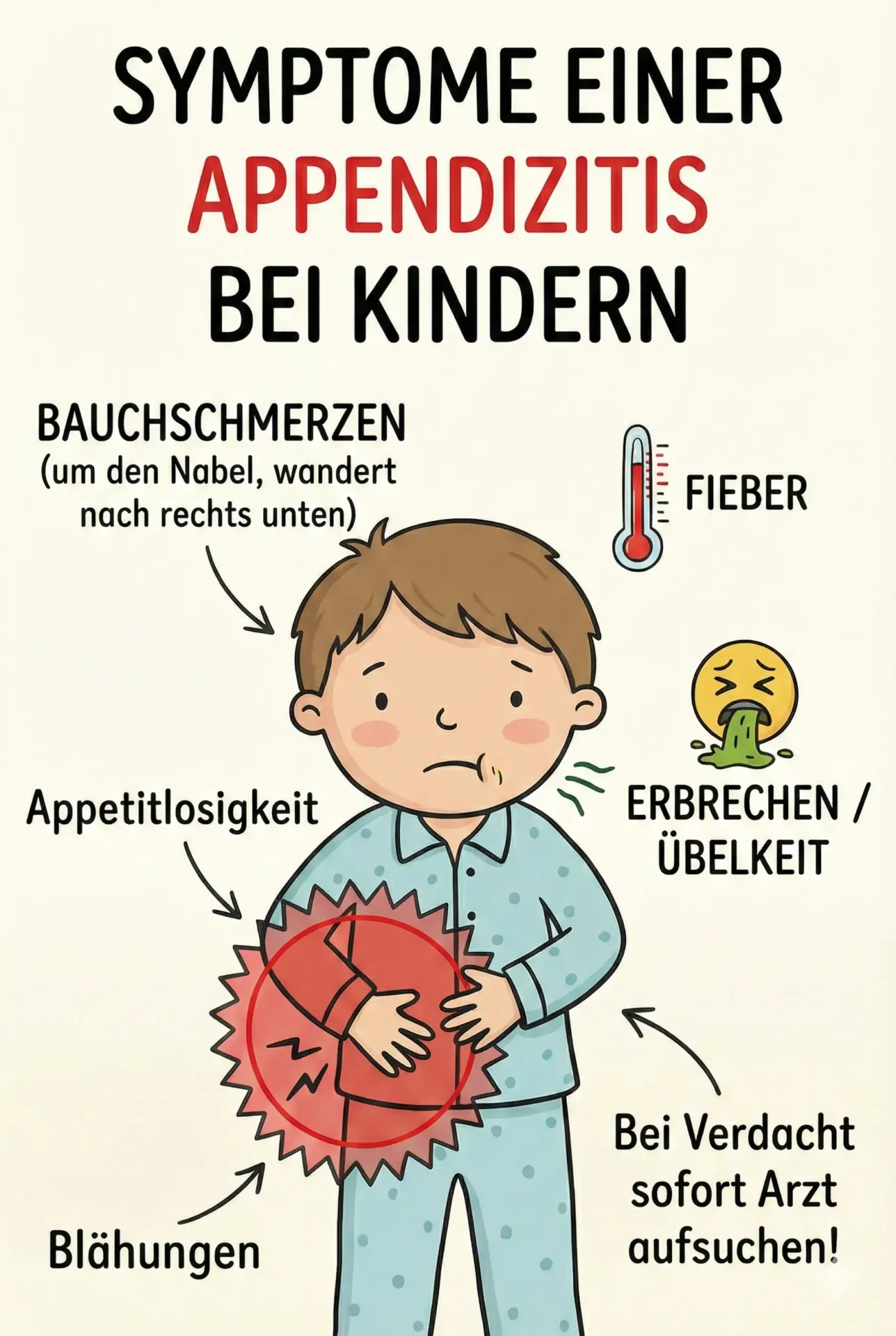 Bester Anwalt nicht erkannte Appendizitis Kind